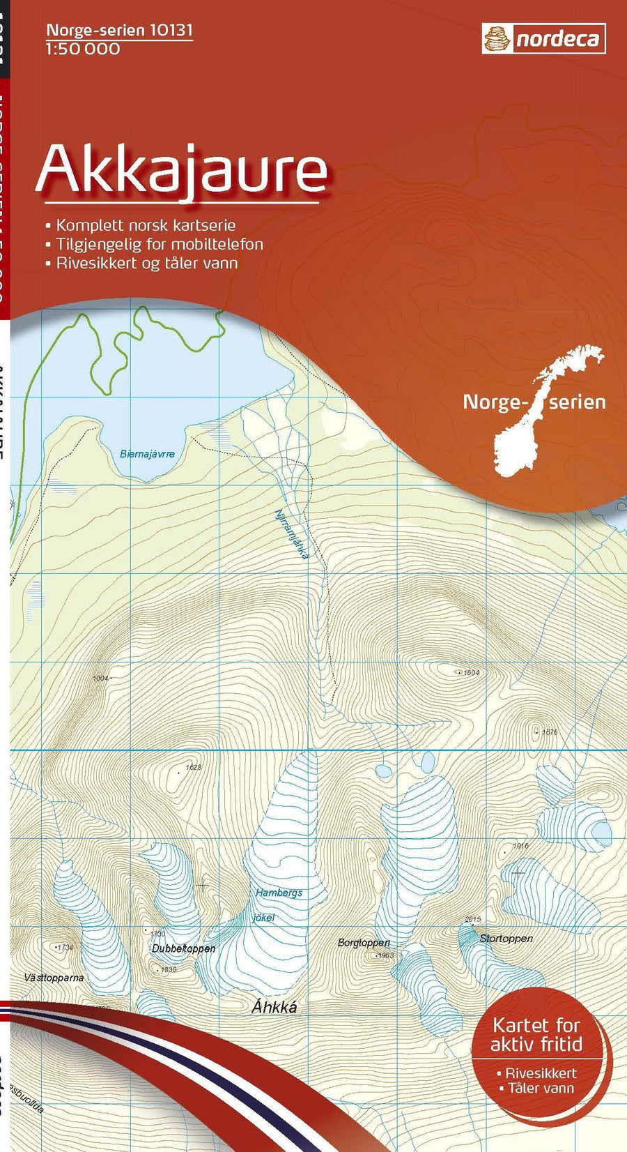 Carte de randonnée n° 10131 - Akkajaure (Norvège) | Nordeca - Norge-serien carte pliée Nordeca 