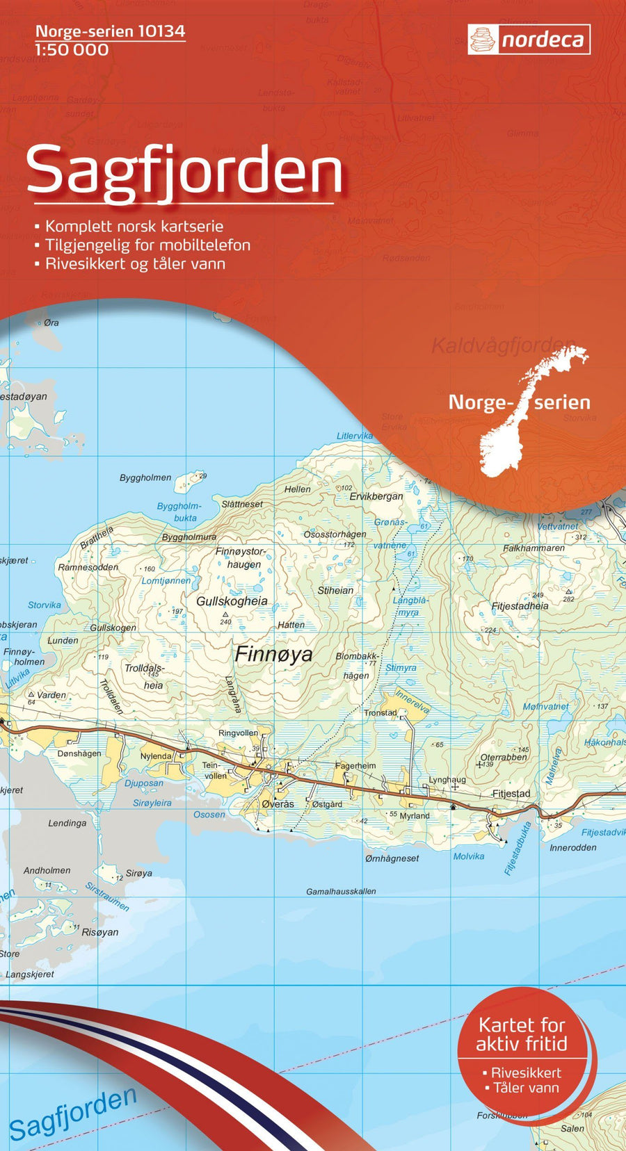 Carte de randonnée n° 10134 - Sagfjorden (Norvège) | Nordeca - Norge-serien carte pliée Nordeca 