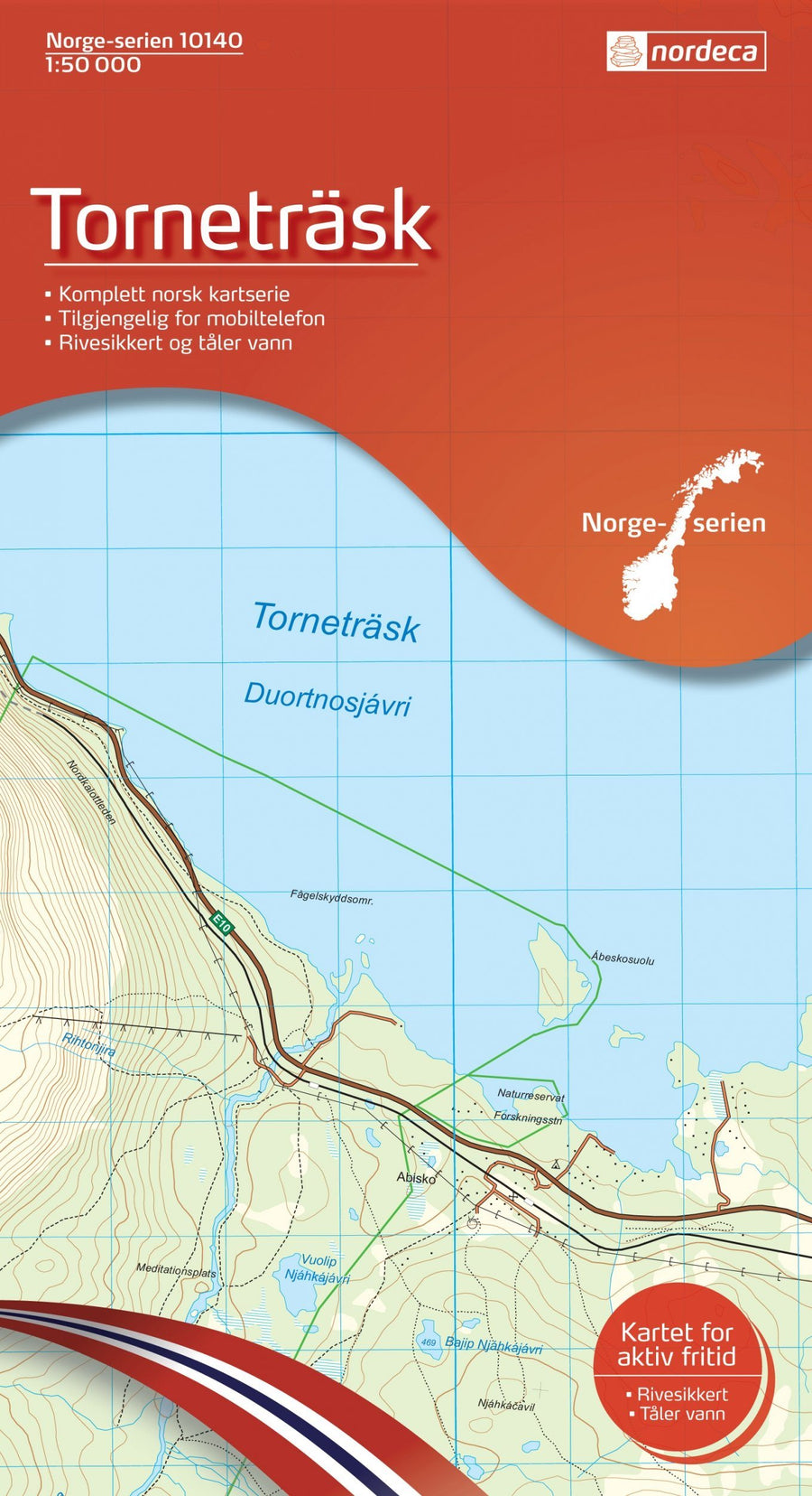 Carte de randonnée n° 10140 - Tornetrask (Norvège) | Nordeca - Norge-serien carte pliée Nordeca 