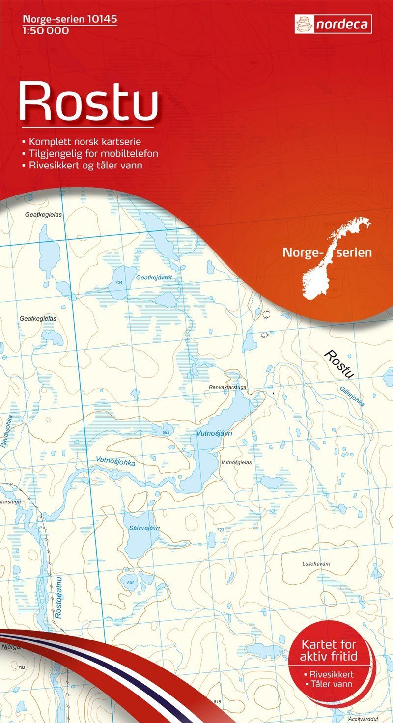 Carte de randonnée n° 10145 - Rostu (Norvège) | Nordeca - Norge-serien carte pliée Nordeca 