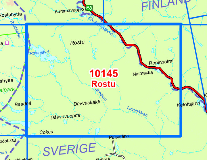 Carte de randonnée n° 10145 - Rostu (Norvège) | Nordeca - Norge-serien carte pliée Nordeca 