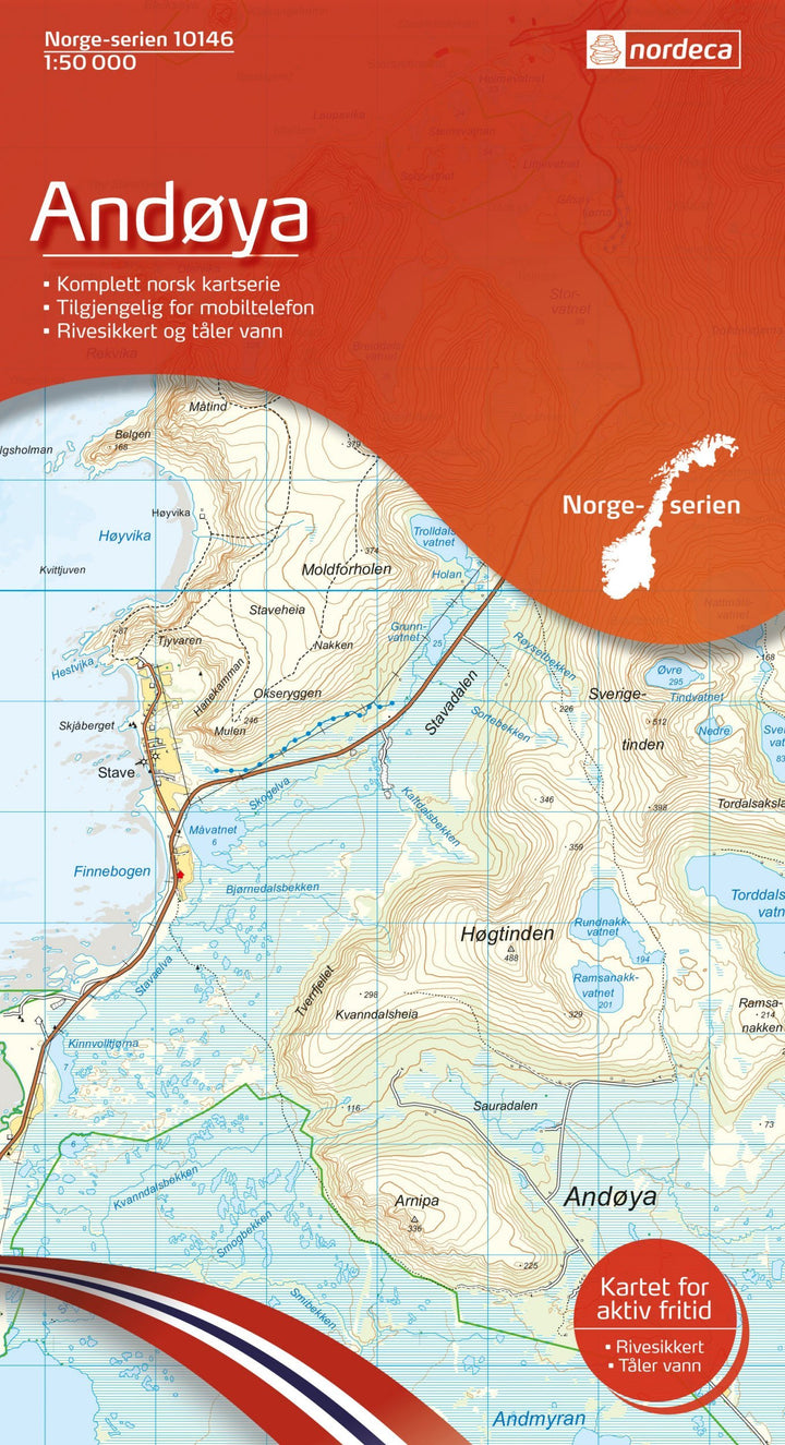 Carte de randonnée n° 10146 - Andoya (Norvège) | Nordeca - Norge-serien carte pliée Nordeca 