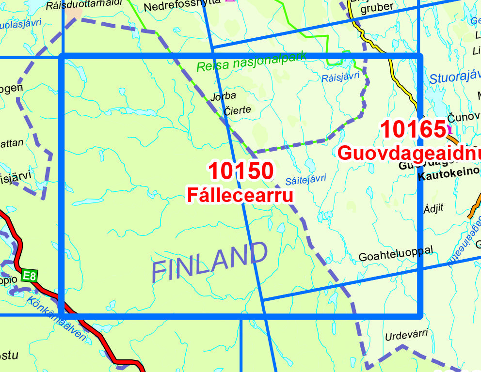 Carte de randonnée n° 10150- Fallecearru (Norvège) | Nordeca - Norge-serien carte pliée Nordeca 