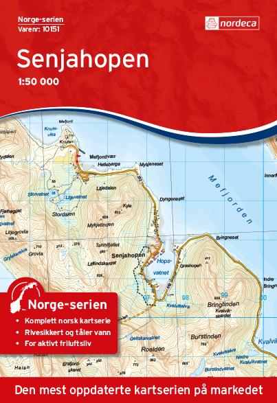 Carte de randonnée n° 10151 - Senjahopen (Norvège) | Nordeca - Norge-serien carte pliée Nordeca 