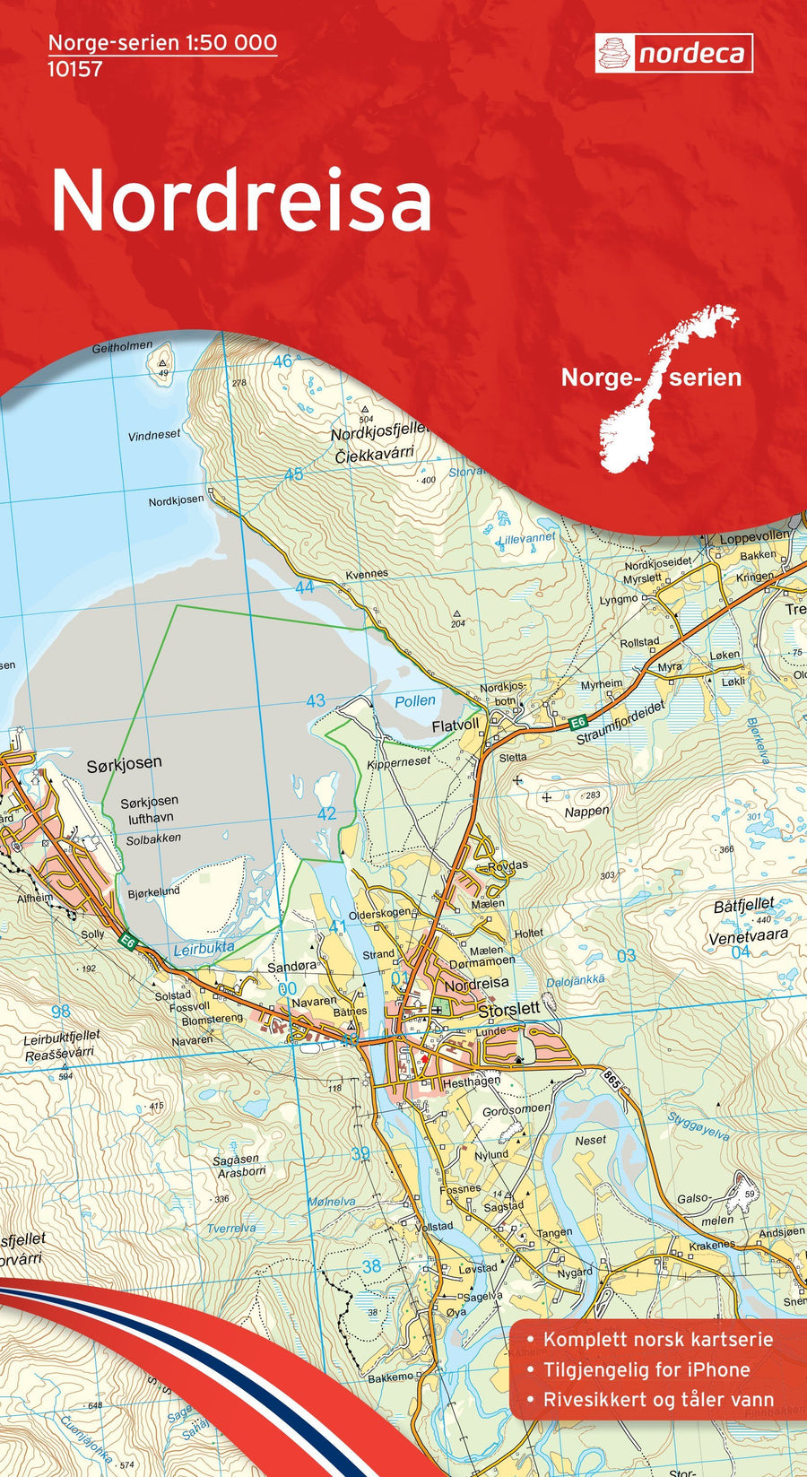 Carte de randonnée n° 10157 - Nordreisa (Norvège) | Nordeca - Norge-serien carte pliée Nordeca 
