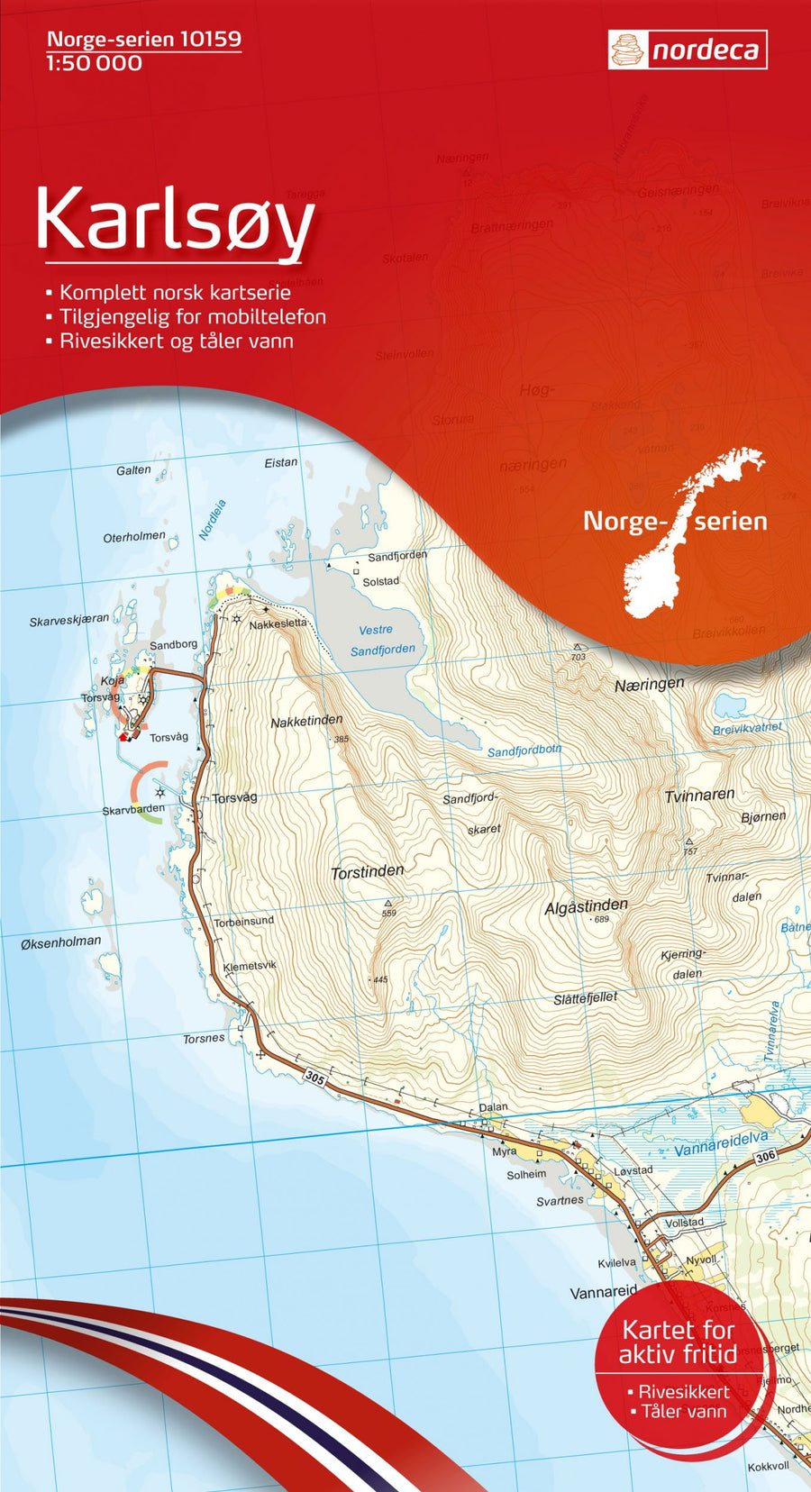 Carte de randonnée n° 10159 - Karlsoy (Norvège) | Nordeca - Norge-serien carte pliée Nordeca 