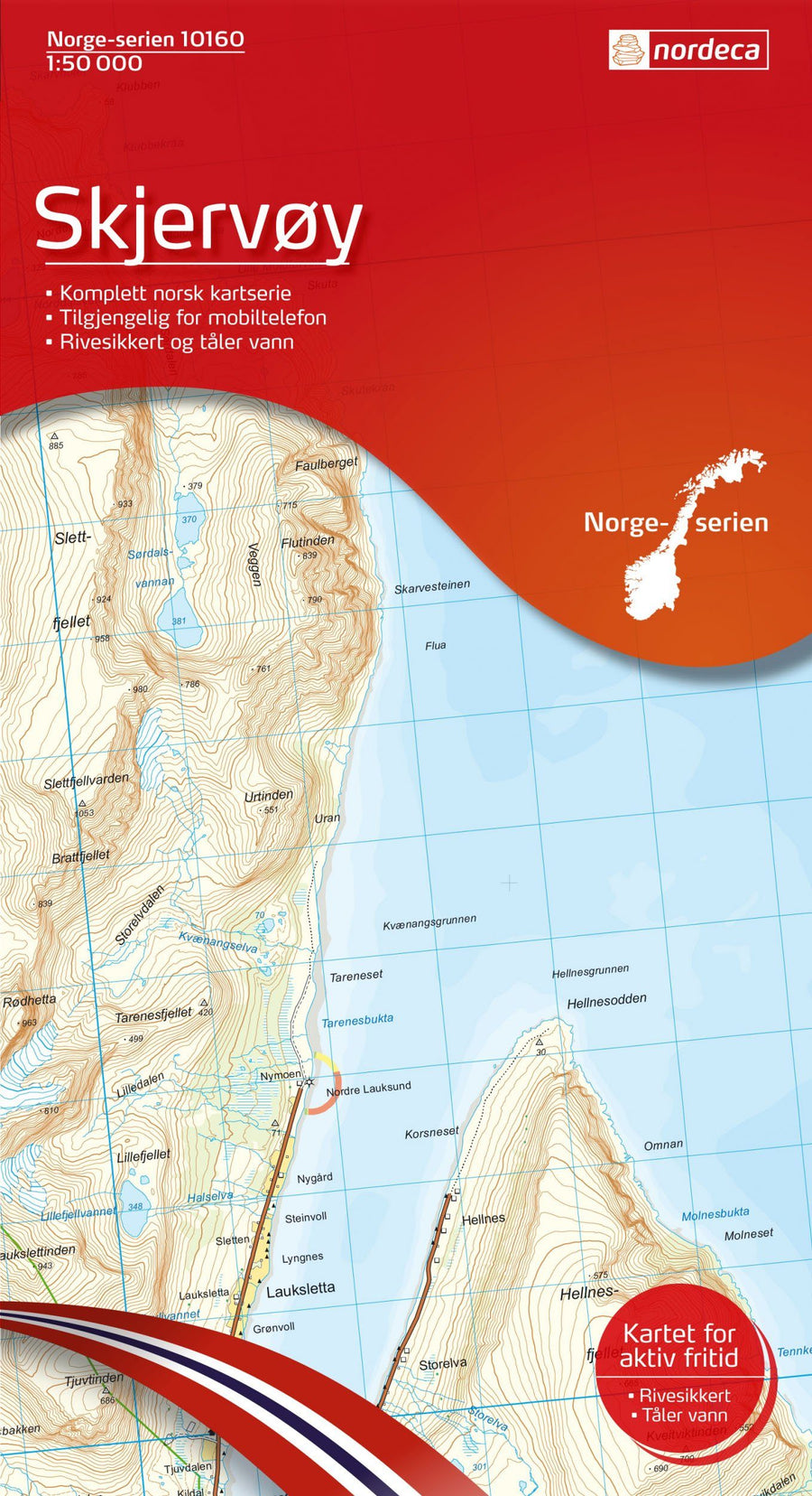 Carte de randonnée n° 10160 - Skjervoy (Norvège) | Nordeca - Norge-serien carte pliée Nordeca 