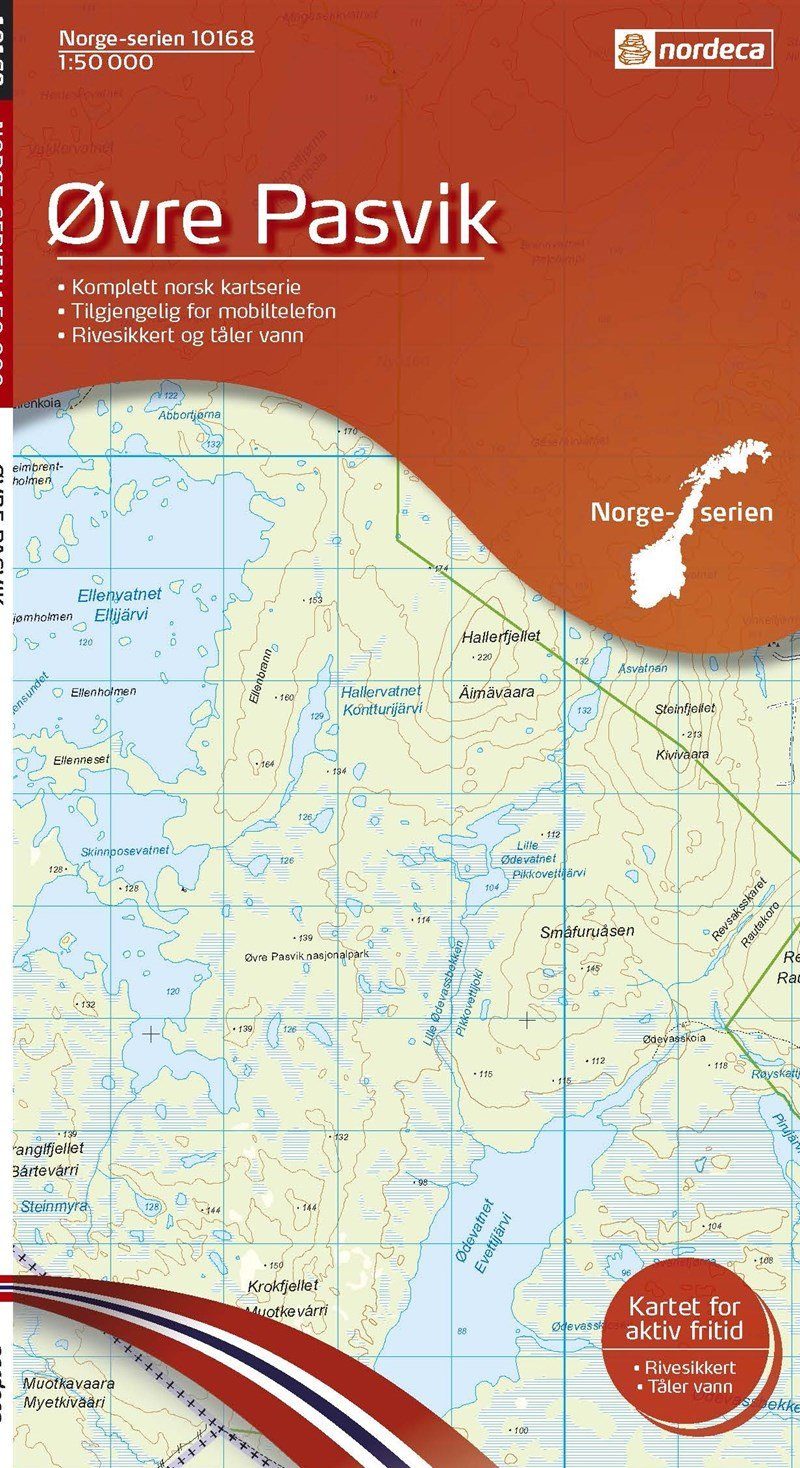 Carte de randonnée n° 10168 - Ovre Pasvik (Norvège) | Nordeca - Norge-serien carte pliée Nordeca 