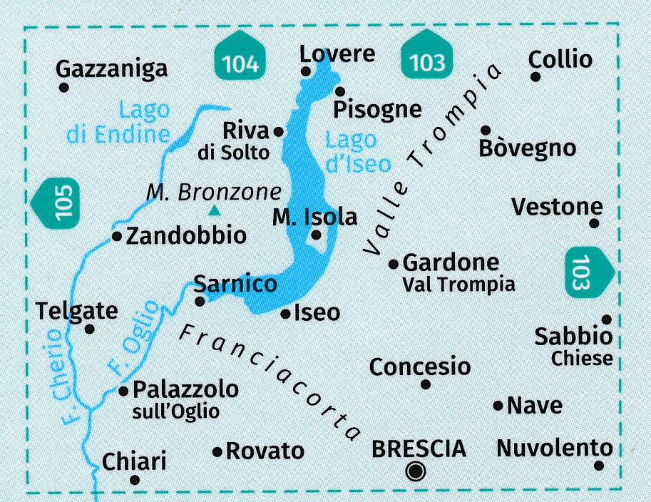 Carte de randonnée n° 106 - Lac d'Iseo, Val Trompia & Franciacorta (Italie) | Kompass carte pliée Kompass 