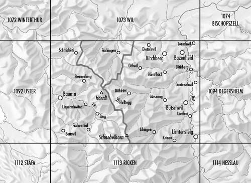 Carte de randonnée n° 1093 - Hörnli (Suisse) | Swisstopo - 1/25 000 carte pliée Swisstopo 
