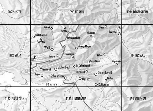 Carte de randonnée n° 1113 - Ricken (Suisse) | Swisstopo - 1/25 000 carte pliée Swisstopo 