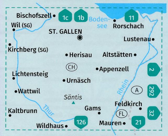 Carte de randonnée n° 112 - Appenzellerland, St. Gallen, Säntis (Suisse) | Kompass carte pliée Kompass 