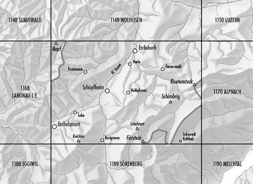 Carte de randonnée n° 1169 - Schüpfheim (Suisse) | Swisstopo - 1/25 000 carte pliée Swisstopo 