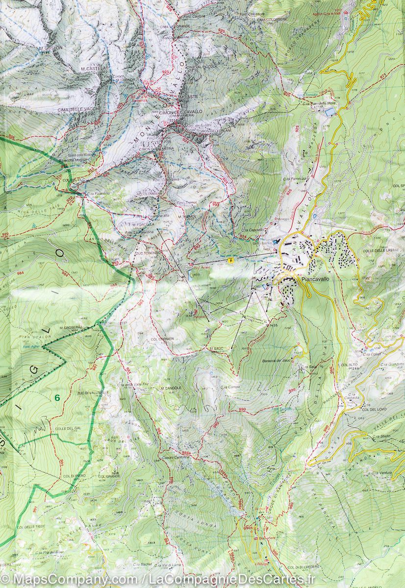 Carte de randonnée n° 12 - Alpago, Cansiglio, Piancavallo et Valcellina (Dolomites, Italie) | Tabacco carte pliée Tabacco 