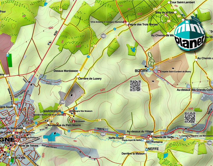 Carte de randonnée n° 12 - Bastogne | Mini Planet carte pliée Mini Planet 