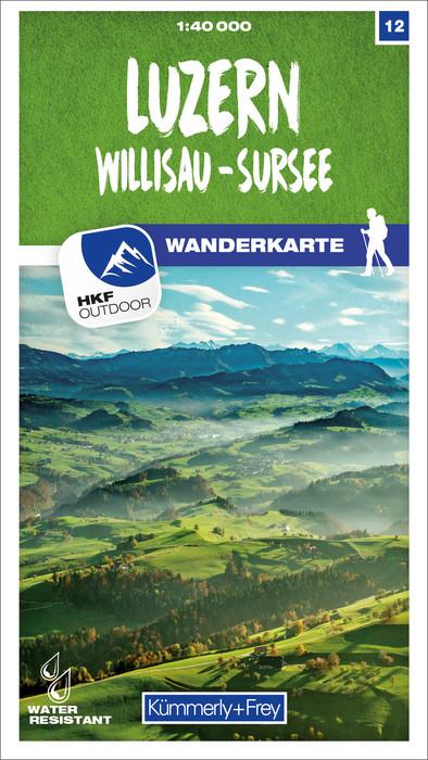 Carte de randonnée n° 12 - Luzern, Willisau, Sursee (Suisse) | Kümmerly & Frey-1/40 000 carte pliée Kümmerly & Frey 