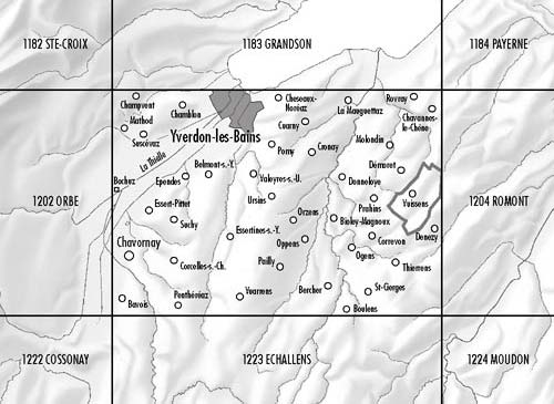 Carte de randonnée n° 1203 - Yverdon (Suisse) | Swisstopo - 1/25 000 carte pliée Swisstopo 