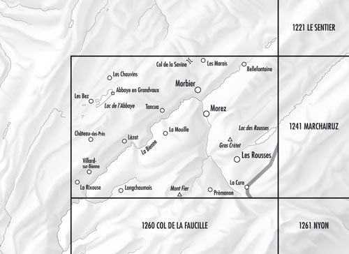 Carte de randonnée n° 1240 - Les Rousses (Suisse) | Swisstopo - 1/25 000 carte pliée Swisstopo 