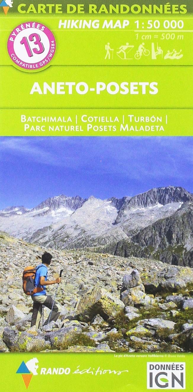 Carte de randonnée n° 13 - Aneto et Posets (Pyrénées, Espagne) | Rando Editions carte pliée Rando Editions 