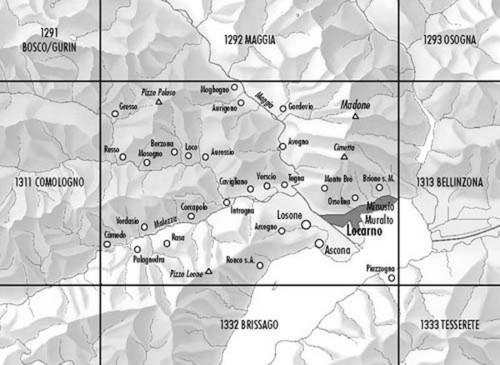 Carte de randonnée n° 1312 - Locarno (Suisse) | Swisstopo - 1/25 000 carte pliée Swisstopo 