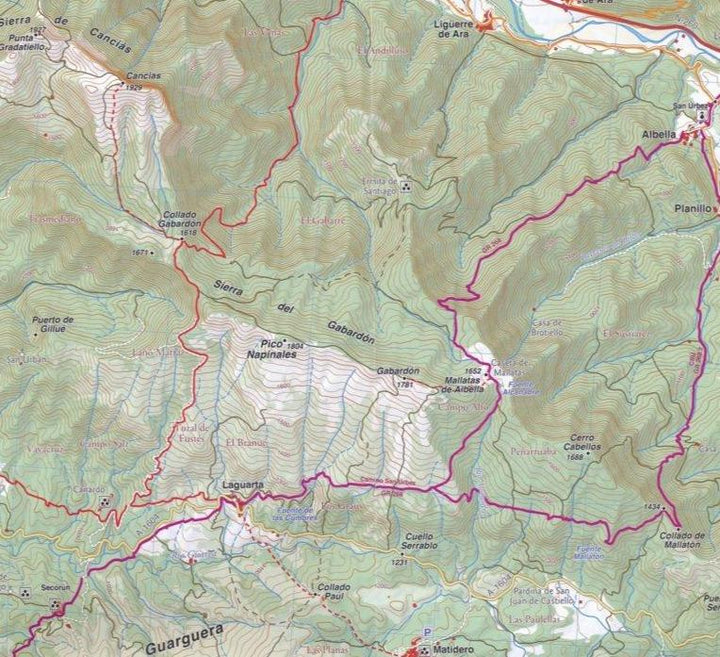 Carte de randonnée n° 14 - Sierra de Guarra : Parque natural de la Sierra y cañones de Guara | Rando Editions carte pliée Rando Editions 