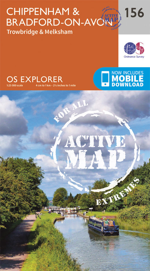 Carte de randonnée n° 156 - Chippenham, Bradford-on-Avon (Grande Bretagne) | Ordnance Survey - Explorer carte pliée Ordnance Survey Plastifiée 