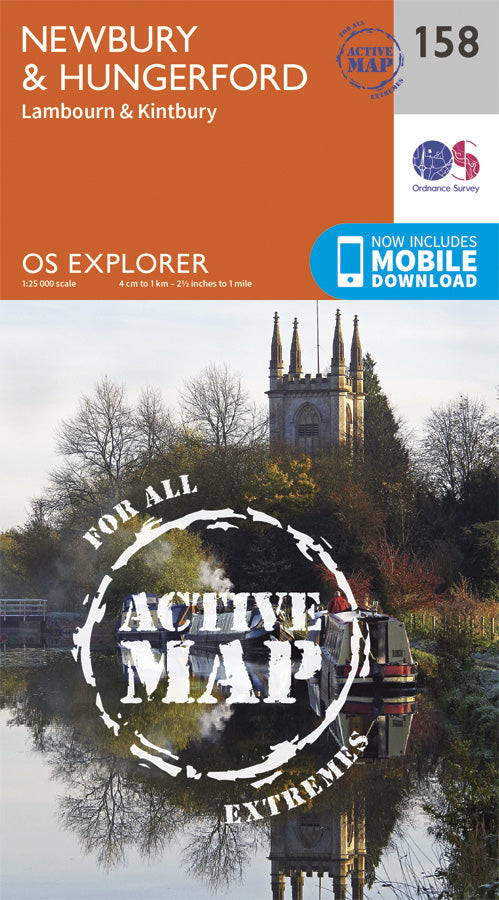 Carte de randonnée n° 158 - Newbury, Hungerford (Grande Bretagne) | Ordnance Survey - Explorer carte pliée Ordnance Survey Plastifiée 