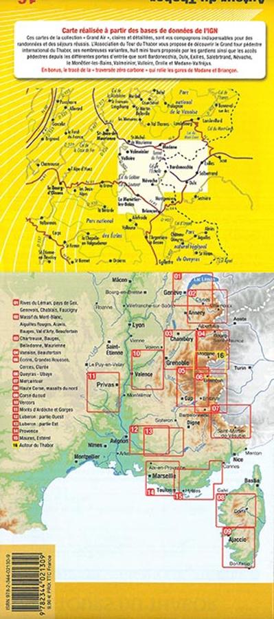 Carte de randonnée n° 16 - Autour de Thabor | Didier Richard carte pliée Didier Richard 