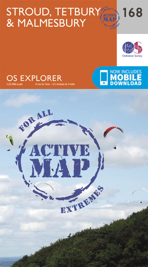 Carte de randonnée n° 168 - Stroud, Tetbury, Malmesbury (Grande Bretagne) | Ordnance Survey - Explorer carte pliée Ordnance Survey Plastifiée 