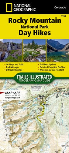 1701 :: Rocky Mountain National Park Day Hikes Map | National Geographic carte pliée 