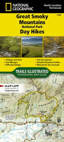 1702 :: Great Smoky Mountains National Park Day Hikes Map | National Geographic carte pliée 