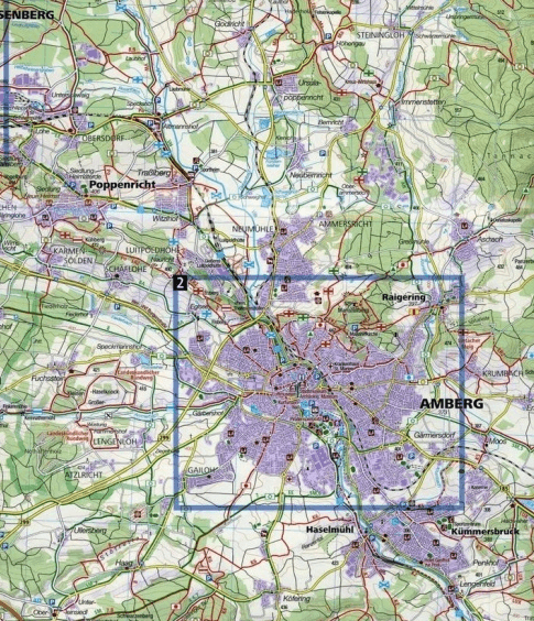Carte de randonnée n° 176 - Regensburg, Amberg, Schwandorf (Allemagne) | Kompass carte pliée Kompass 