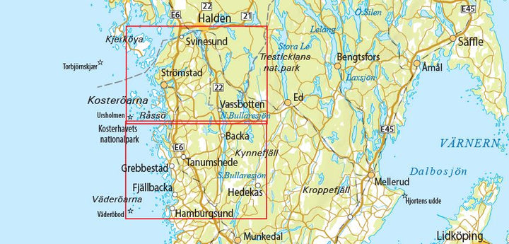 Carte de randonnée n° 18 - Svinesund, Strömstad, Hamburgsund (Suède) | Norstedts - Outdoor carte pliée Norstedts 