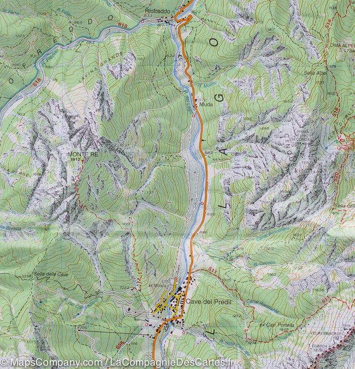 Carte de randonnée n° 19 - Alpes Giulie et de Tarvisio (Préalpes carniques, Italie) | Tabacco carte pliée Tabacco 