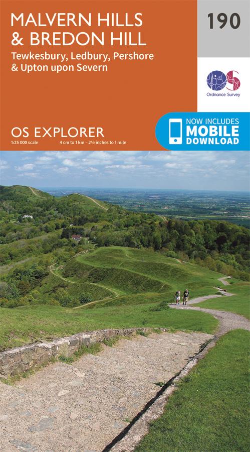 Carte de randonnée n° 190 - Malvern Hills, Bredon Hill (Grande Bretagne) | Ordnance Survey - Explorer carte pliée Ordnance Survey 