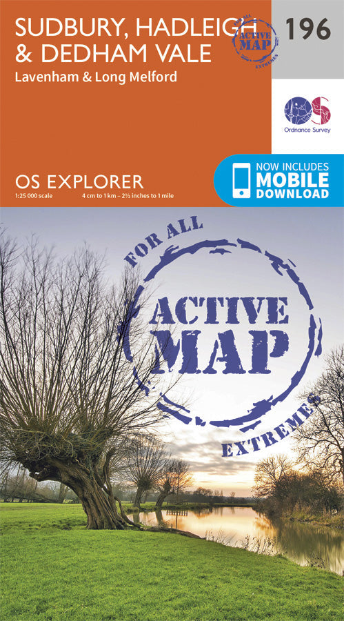 Carte de randonnée n° 196 - Sudbury, Hadleigh, Dedham Vale (Grande Bretagne) | Ordnance Survey - Explorer carte pliée Ordnance Survey Plastifiée 