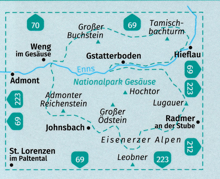 Carte de randonnée n° 206 - Gesäuse Nationalpark (Autriche) | Kompass carte pliée Kompass 