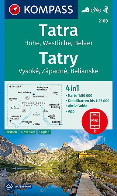 Carte de randonnée n° 2100 - Haut Tatras + Aktiv Guide (Slovaquie, Pologne) | Kompass carte pliée Kompass 