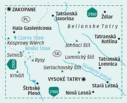 Carte de randonnée n° 2130 - Hauts Tatras (Slovaquie, Pologne) | Kompass carte pliée Kompass 