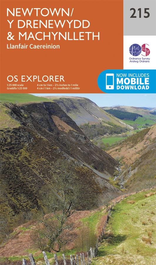 Carte de randonnée n° 215 - Newtown, Machynlleth (Grande Bretagne) | Ordnance Survey - Explorer carte pliée Ordnance Survey 