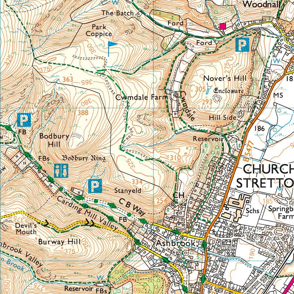 Carte de randonnée n° 217 - Long Mynd, Wenlock Edge (Grande Bretagne) | Ordnance Survey - Explorer carte pliée Ordnance Survey 