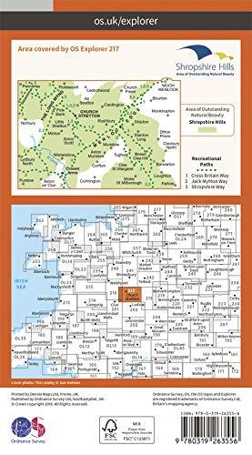 Carte de randonnée n° 217 - Long Mynd, Wenlock Edge (Grande Bretagne) | Ordnance Survey - Explorer carte pliée Ordnance Survey 