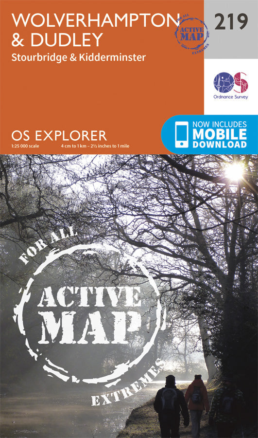 Carte de randonnée n° 219 - Wolverhampton, Dudley (Grande Bretagne) | Ordnance Survey - Explorer carte pliée Ordnance Survey Plastifiée 
