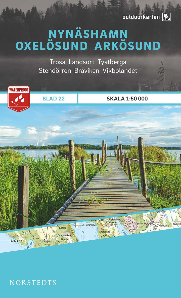 Carte de randonnée n° 22 - Nynäshamn, Oxelösund, Arkösund (Suède) | Norstedts - Outdoor carte pliée Norstedts 