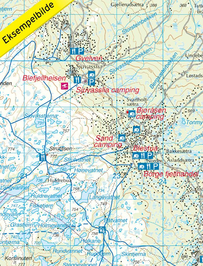 Carte de randonnée n° 2207 - Blefjell (Norvège) | Nordeca - Turkart 1/50 000 carte pliée Nordeca 