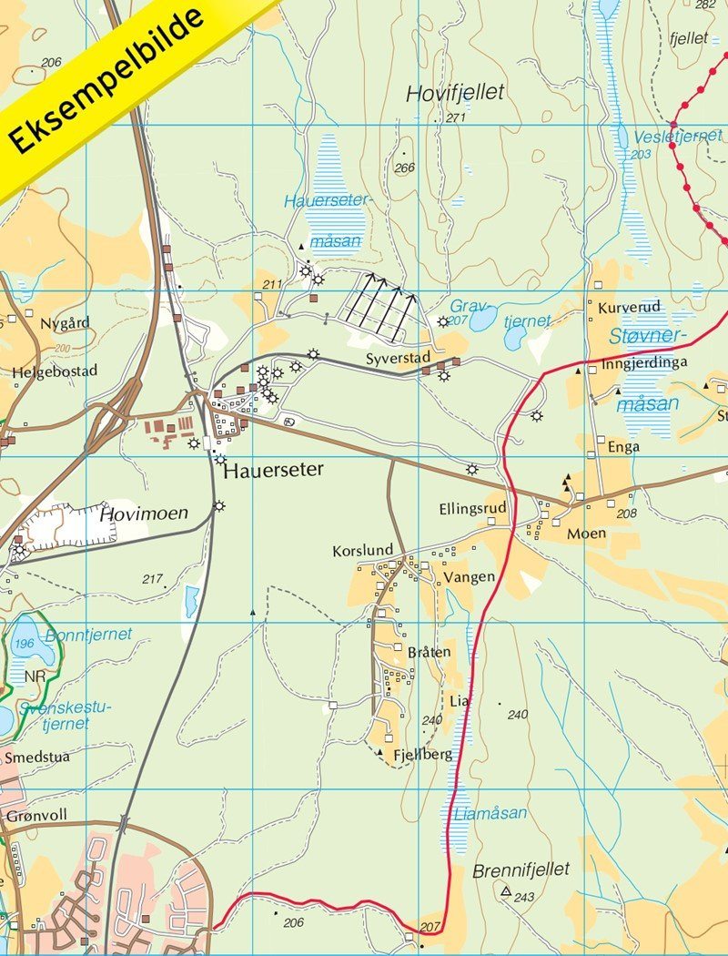 Carte de randonnée n° 2225 - Romeriksasene (Norvège) | Nordeca - Turkart 1/50 000 carte pliée Nordeca 