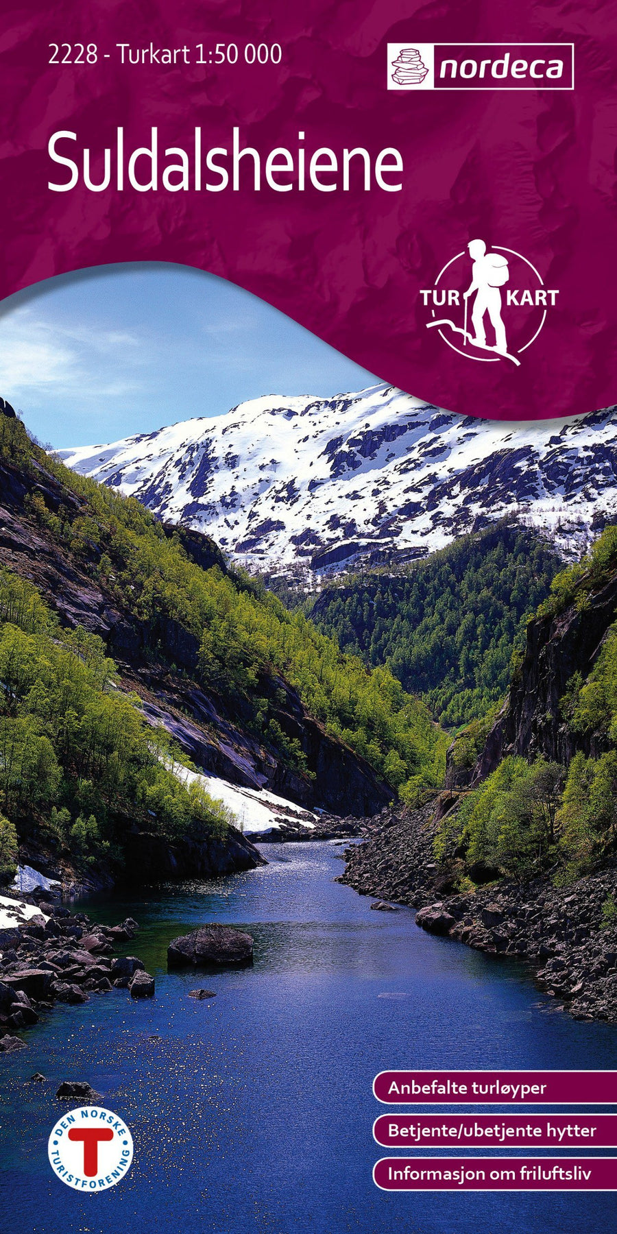 Carte de randonnée n° 2228 - Suldalsheiene (Norvège) | Nordeca - Turkart 1/50 000 carte pliée Nordeca 