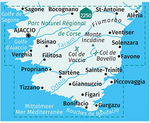 Carte de randonnée n° 2251 - Corse du Sud - 3-Set + Activ Guide | Kompass carte pliée Kompass 