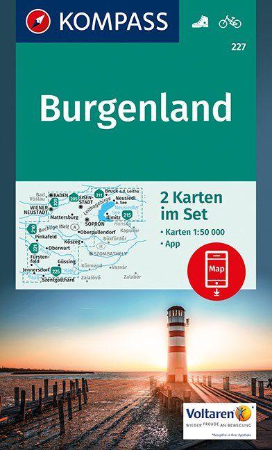 Carte de randonnée n° 227 - Burgenland (Autriche) | Kompass carte pliée Kompass 