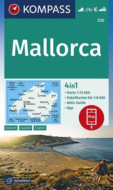 Carte de randonnée n° 230 - Majorque | Kompass carte pliée Kompass 